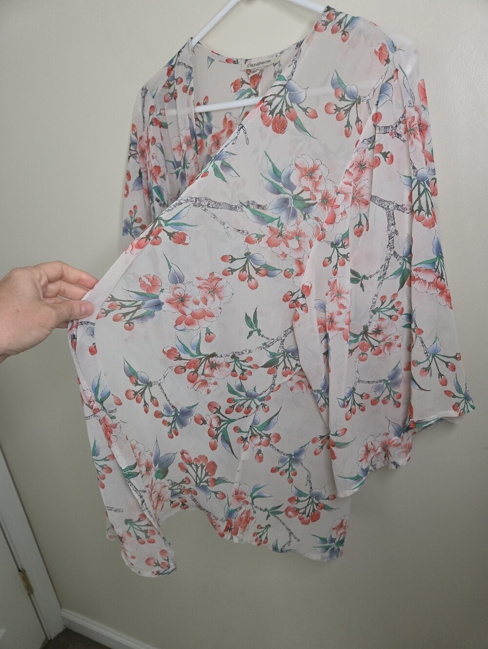 Women's Carapace Floral Print Lightweight Kimono Sz Small - Picture 5 of 7